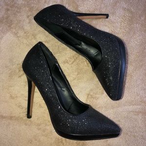 Sparkly black high heels